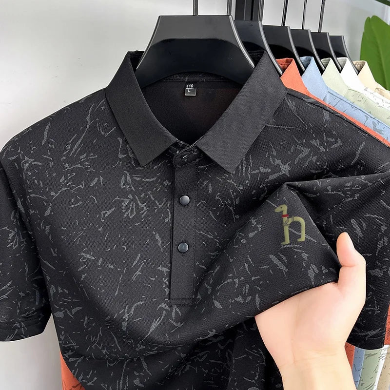 New Men's Casual Original Printed Polo Shirt Breathable Comfort Short Sleeve Lapel T-shirt High Quality Versatile Men's Clothing