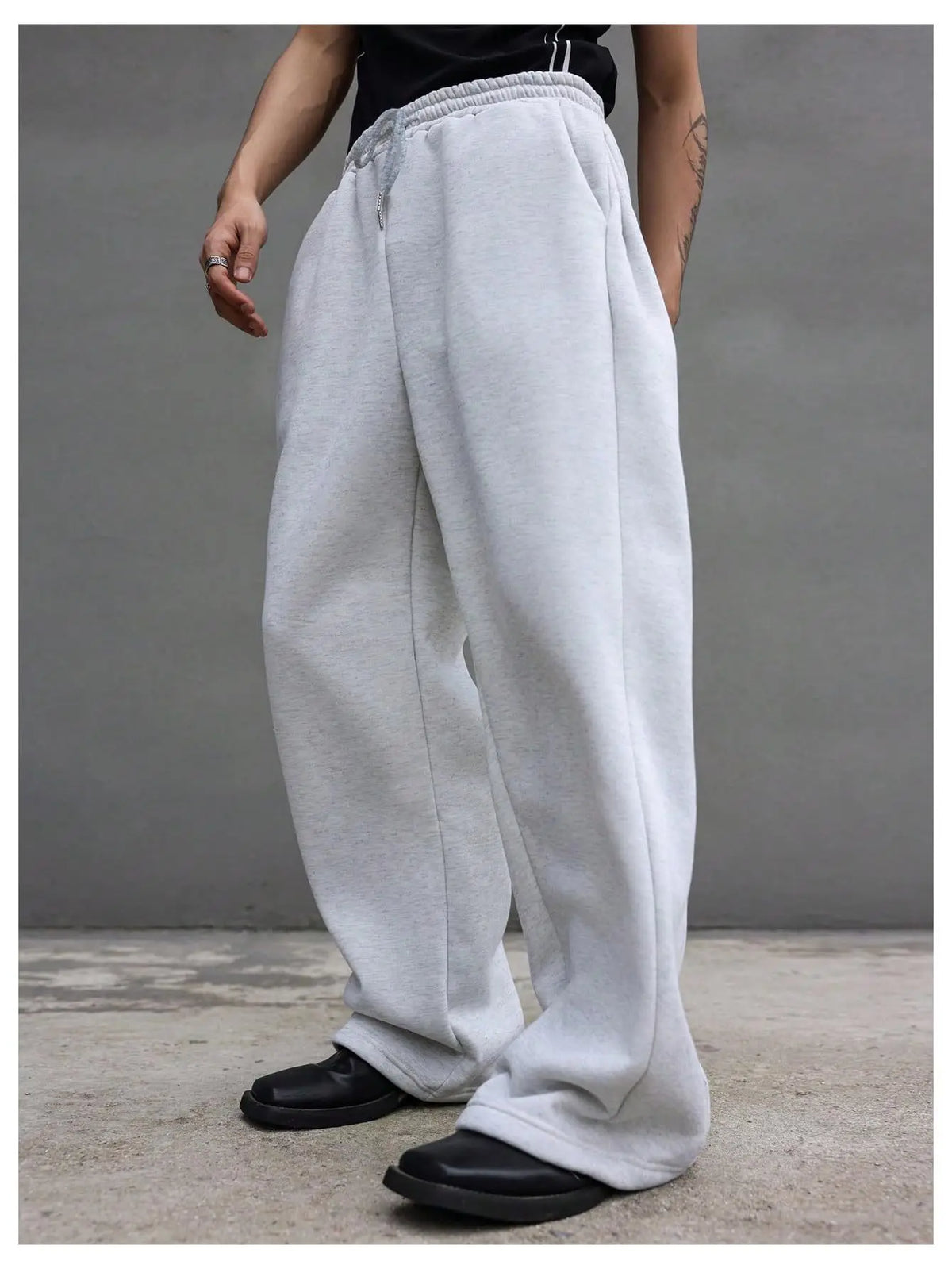 Y2k Harajuku Wide Leg Sweatpants Women Streetwear Baggy Oversize Gray Sports Pants High Waist Drawstring Casual Joggers Trousers