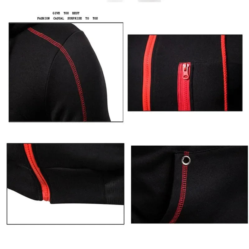 Fashion autumn/Winter men's casual suit,2025 new men's zipper jacket hooded jumper + sweatpants 2 sets, outdoor jogging jacket