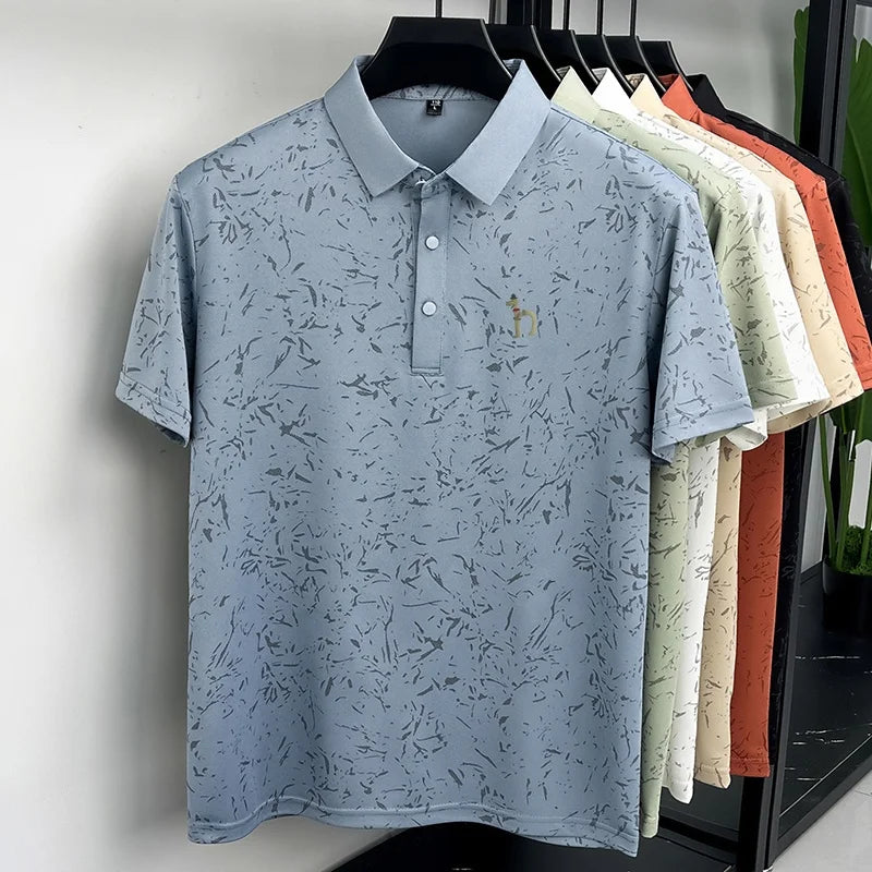 New Men's Casual Original Printed Polo Shirt Breathable Comfort Short Sleeve Lapel T-shirt High Quality Versatile Men's Clothing
