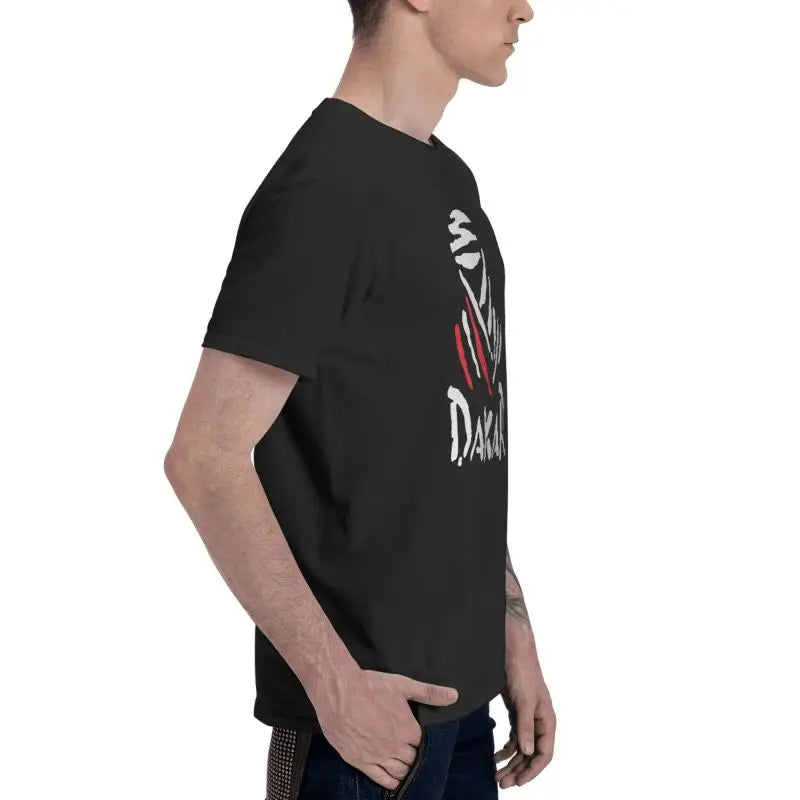 Motorcycle Dakar Rally Graphic Print T Shirt Men Large Size Cotton Casual T-shirts Summer Short Sleeve Tops Tees Streetwears