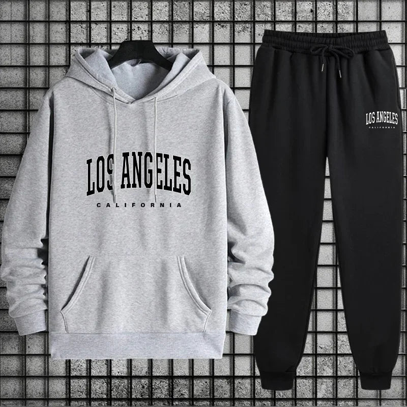 2025 Casual Tracksuit Hoodie + Sweatpants Men's Sportswear Autumn Training Sports Set Male Urban Fashion Warm Sweatshirt Outfit
