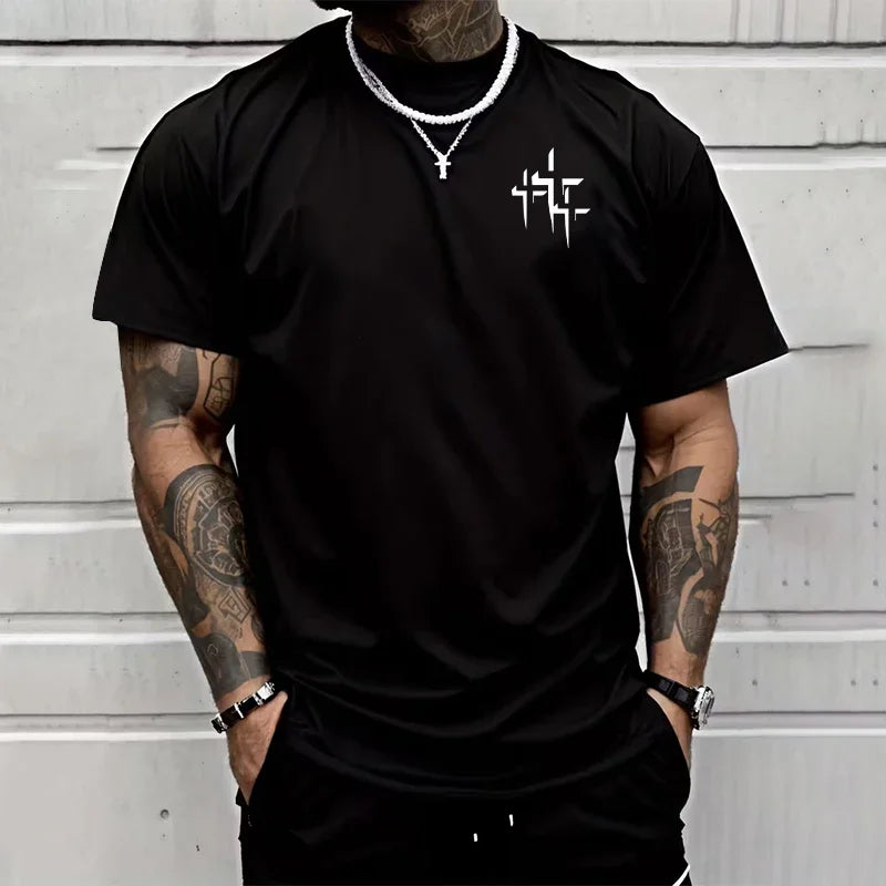Faith Over Fear Pattern T-shirt for Man High Grade Pure Cotton Short Sleeve Top Summer Male Daily Casual Fashion Breathable Tees