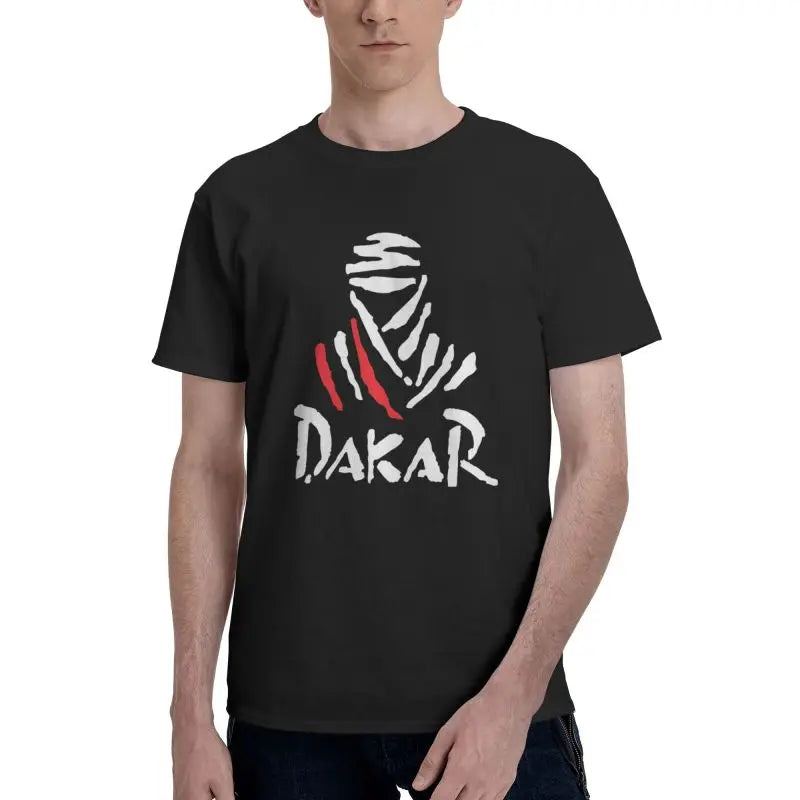 Motorcycle Dakar Rally Graphic Print T Shirt Men Large Size Cotton Casual T-shirts Summer Short Sleeve Tops Tees Streetwears