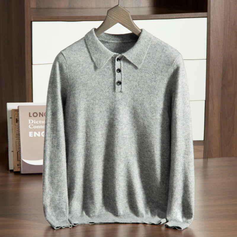 High-Grade New Autumn 100% Cashmere Sweaters Winter Clothing T-shirt Men's Sweater Solid Color Large Size Base Men Pullover