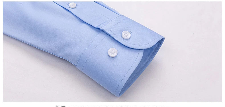 Windsor Collar Regular Cuff Dress Shirt Fashion Men's Long Sleeve Luxury Business Formal Shirts Solid Easy Care Casual Social