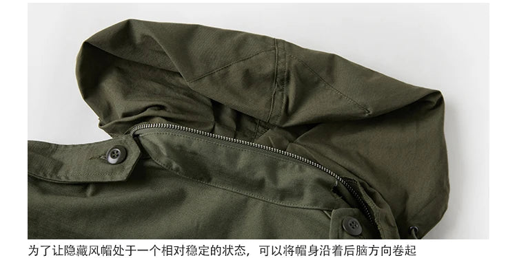 Rugged Bronson 1969 M65 Blended Satin Field Jacket M-65 Olive Green Jacket M51 Tactical Coat