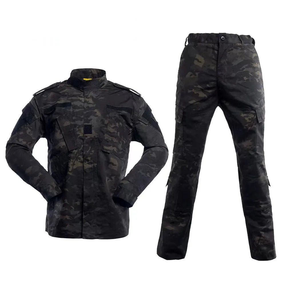 Military Uniform Navy Blue Camouflage Suits Outdoor Tactical Uniform Airsoft Clothing Military Tactical Gear Man Army Uniform