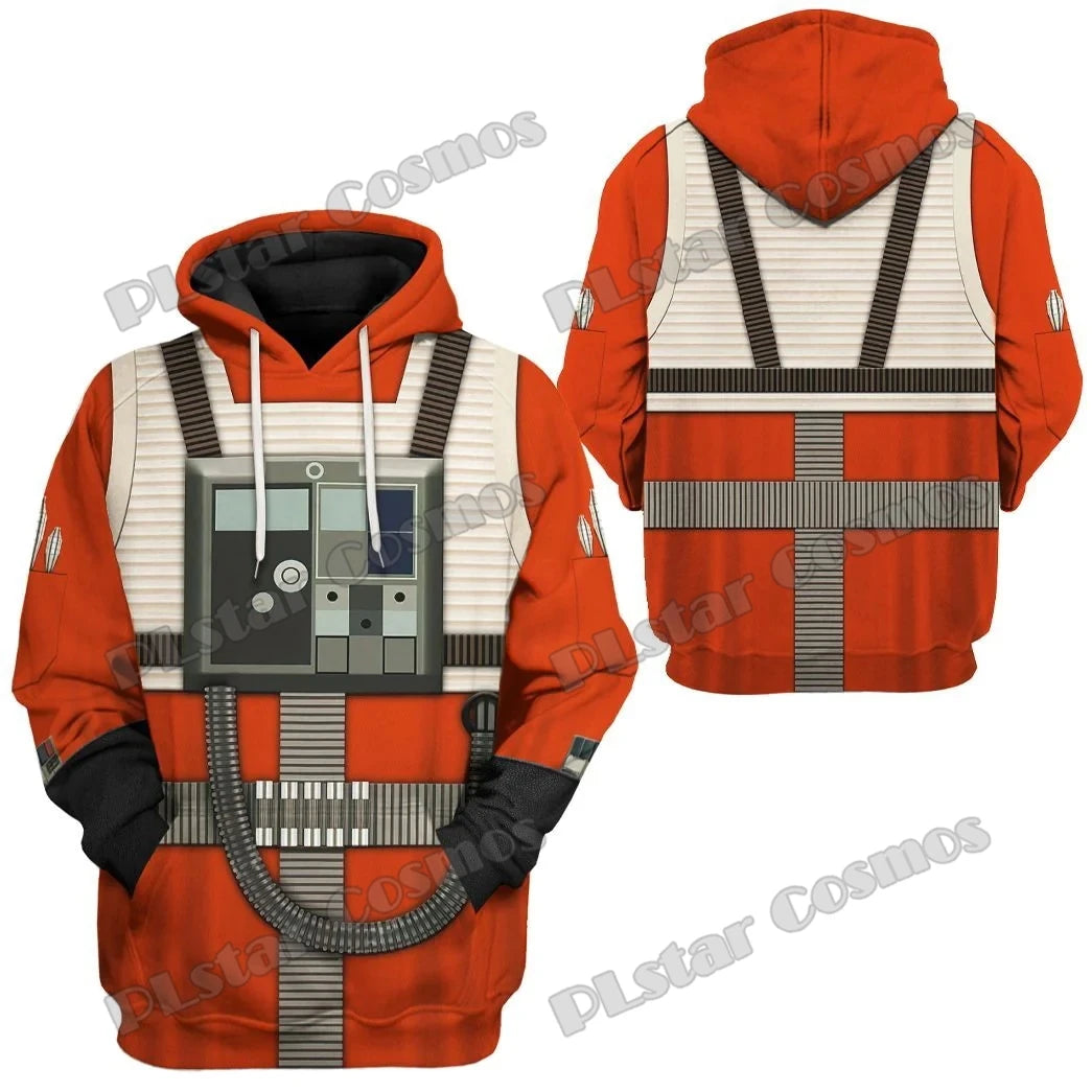 Cosplay Apparel X-Wing Pilot 3D Printed Fashion Men's Hoodies & Sweatshirt Autumn Streetwear Unisex Casual zipper hoodie TDD189