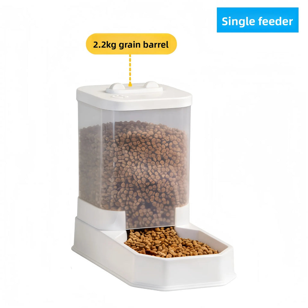 2 in 1 Gravity Pet Feeder Water Dispenser 2.2KG 4L Large Capacity Automatic Refill Bowl For Cats Small Dogs