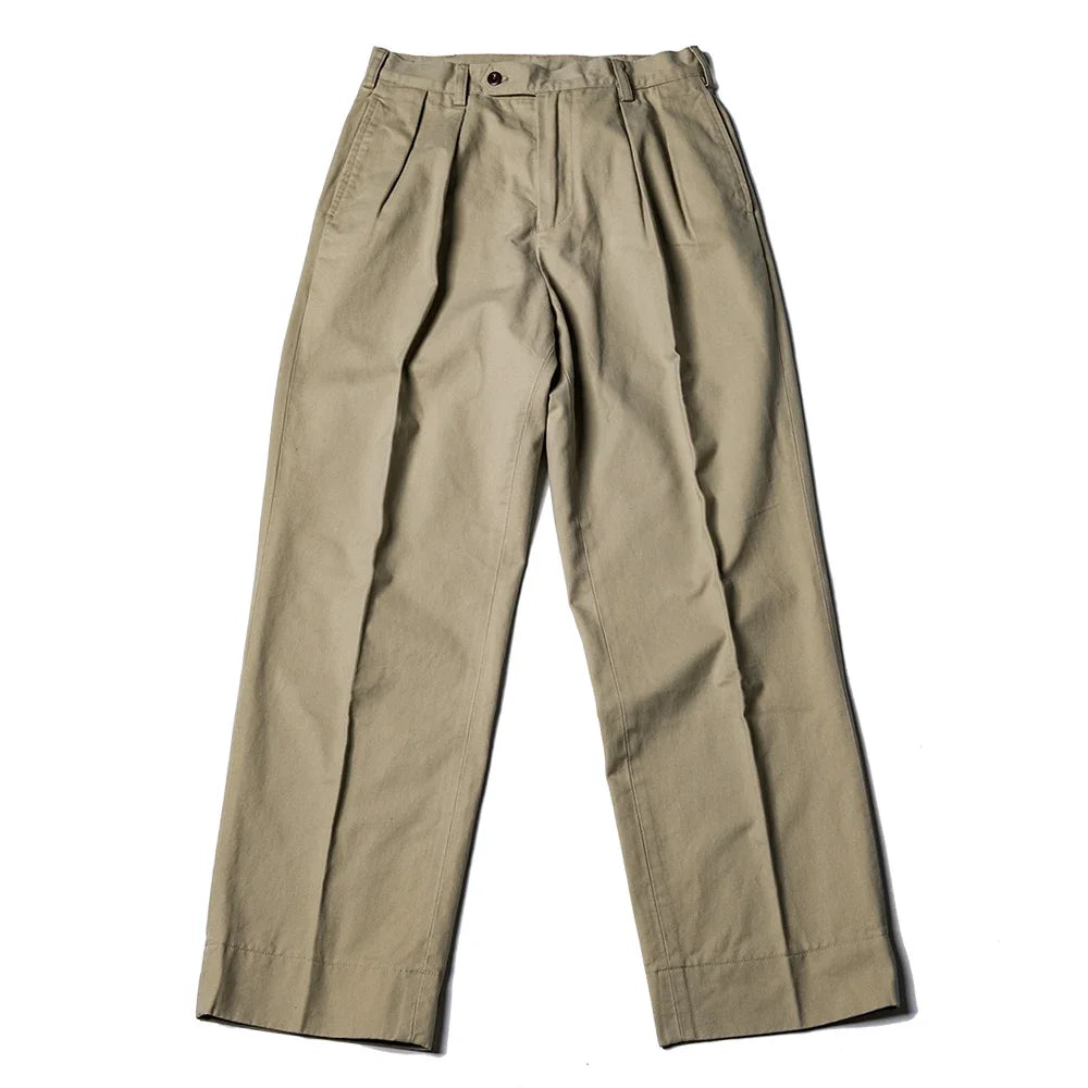 Non Stock Pleated Slacks Summer Spring Relaxed Straight Casual Pants Men Khakis