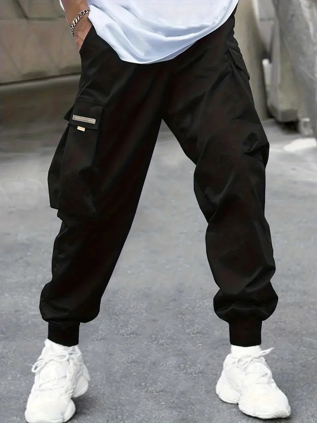 Men's Cargo Pants, Casual, Sporty, Outdoor, Large Pockets, Lightweight, Legging, Cropped Slacks 06B