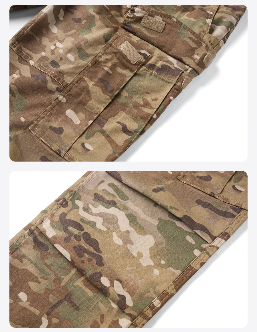 SIMWOOD 2025 Summer New Loose Straight Lightweight Camouflage Tactical Pants Men Cargo Outdoor Hiking Trousers