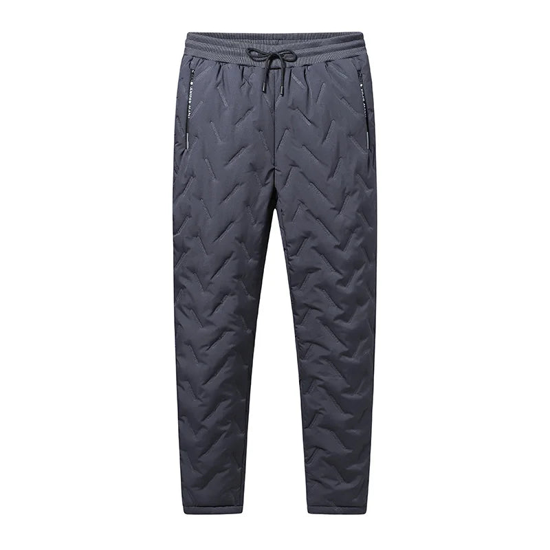 Outdoor Men Thick Fleece Baggy Pants Sherpa Lined Waterproof Sweatpants Windproof Casual Pants Lambswool Warm Active Trousers