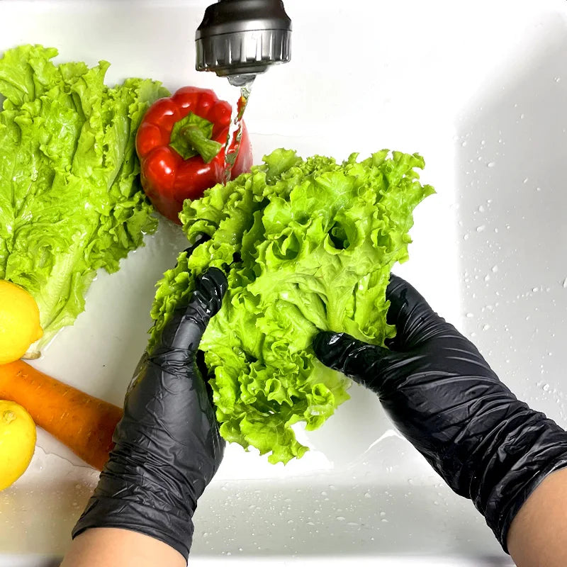 20/50/100PCS Disposable Black Gloves for Home Cleaning Suitable for Food Processing Hairdressing Nail Art Pet Bathing