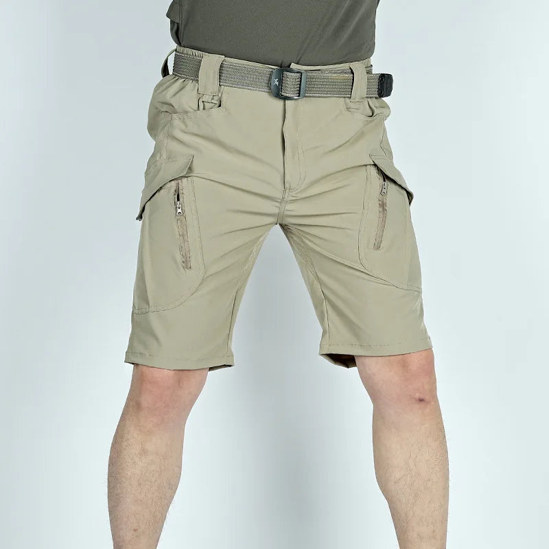 Men's Tactical Cargo Shorts Quick Dry Waterproof Multi-Pocket Outdoor Hiking Fishing Camping Summer Sports Lightweight Shorts