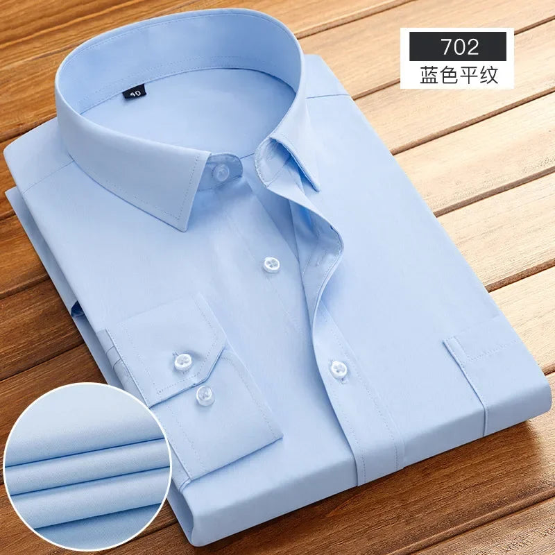 2026 Men's Long Sleeve Cotton Shirt Striped Design Spring Autumn Business Formal Dress Shirts for Men Party Wedding Shirts Male