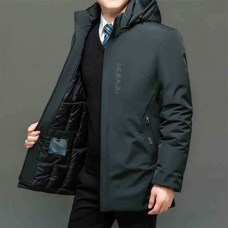 Hoodied Parka Clothes Thicken Fleece Zipper Mens Jackets Men Warm Winter Coat Men Plus Size New Waterproof Winter Jacket Men