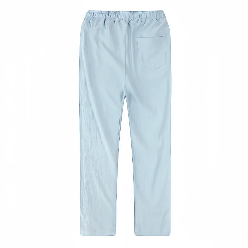 Men's Cotton Linen Pants Joggers Sweatpants Streetwear Breathable Solid Color Vacation Linen Trousers  Autumn Loose casual Pants