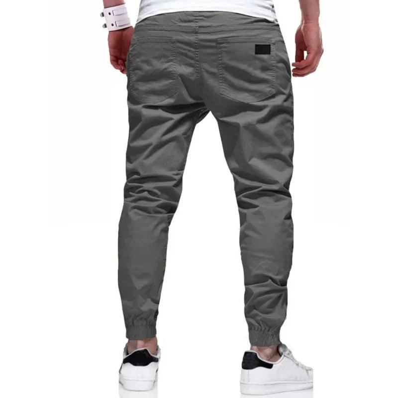 Spring Autumn New Cargo Pants Men's Fashion Sports Cargo Pants Solid Color Sweatpants Joggers Woven Pants Casual Male Trousers