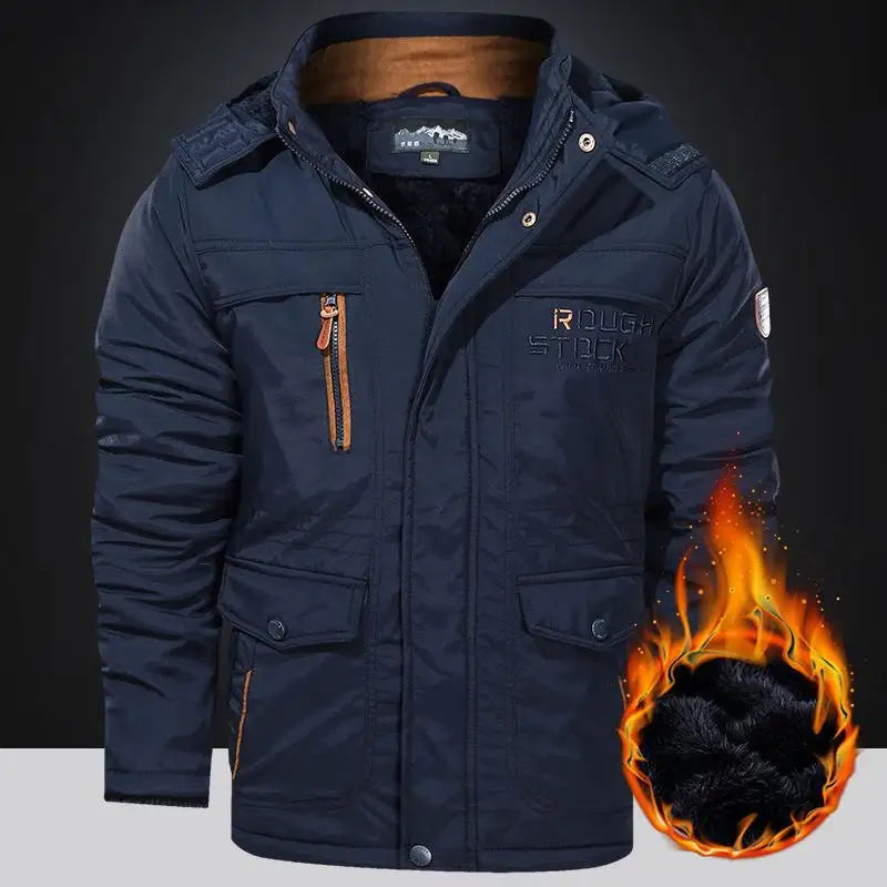 Men's Winter Tactial Jacket Fleece Lined Outdoor Parka Coat Hooded Windbreaker Military Thick Warm Outerwear Multi-pocket Parkas