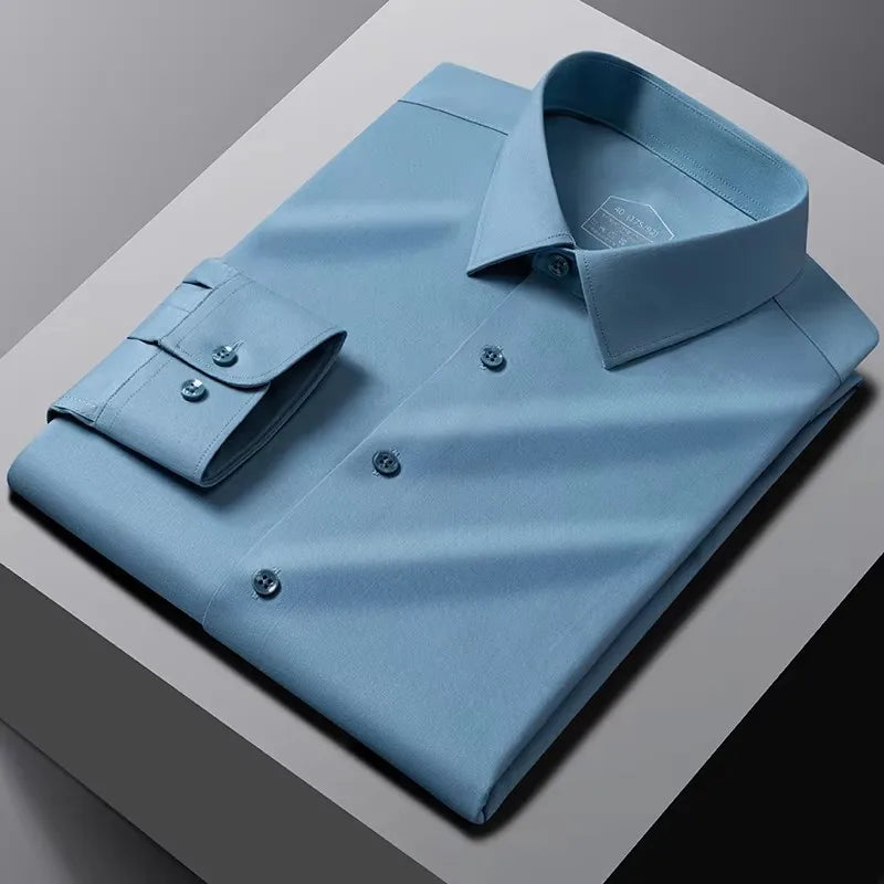 8XL Mens Shirts Long Sleeve Big Sizes Anti-wrinkle Business Men Shirt Long Sleeves Dress Shirts For Men Slim Fit Camisa Social