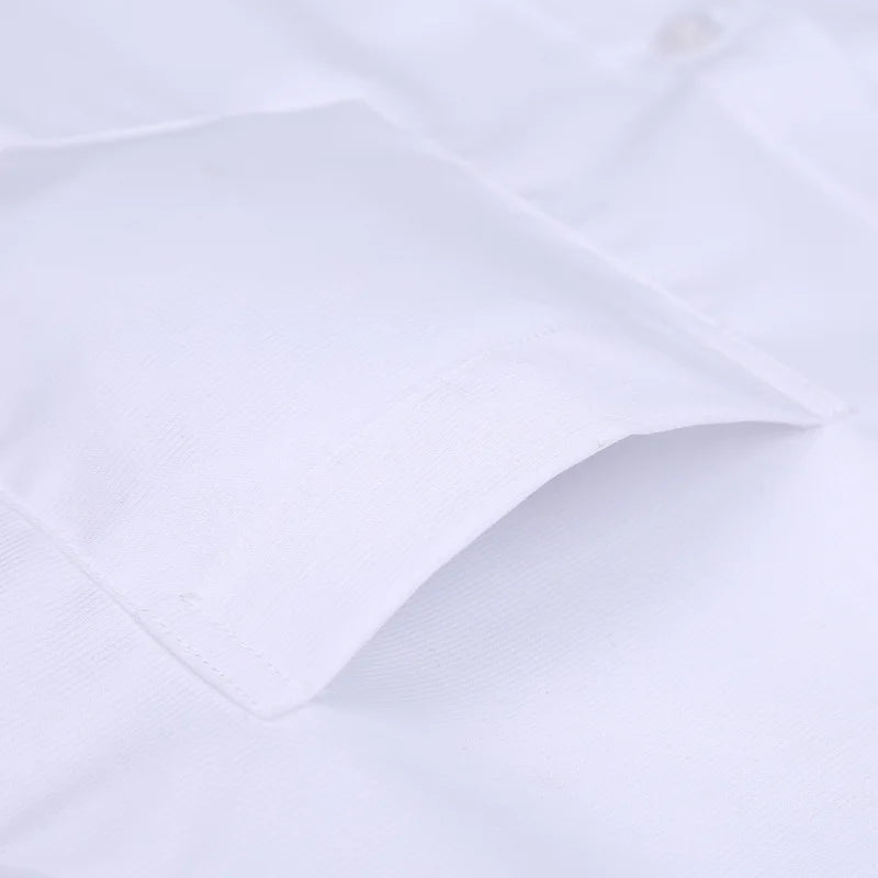 Office Men Shirt 100% Cotton Oversized Button Up Shirt  Anti-wrinkle Longsleeve Shirt for Men White Business Slim Fit Shirt Men