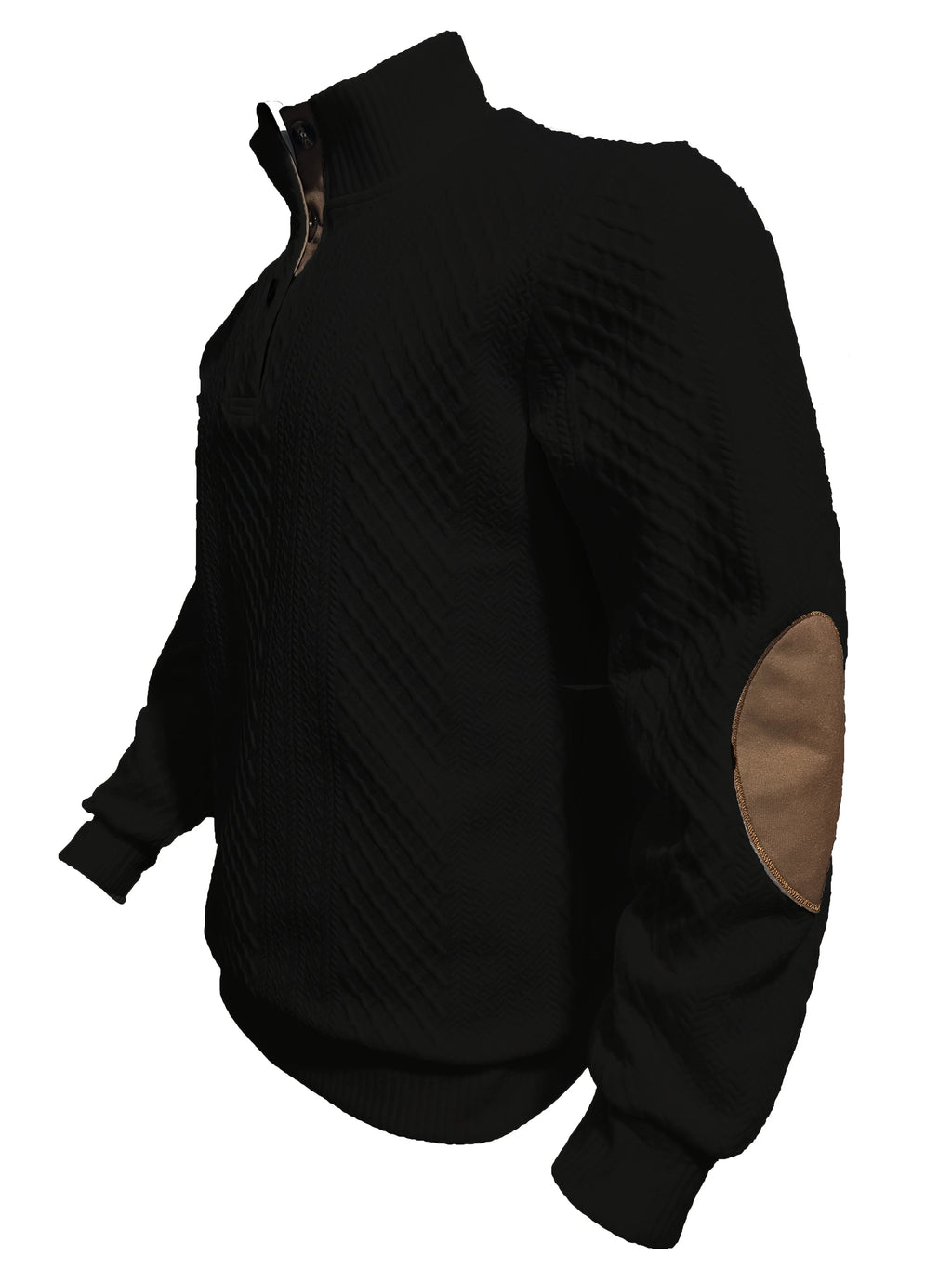 Men's Autumn Winter Stand Collar Knitted Sweater Casual Mature Fashionable All-over Patterned Crew Neck Pullover