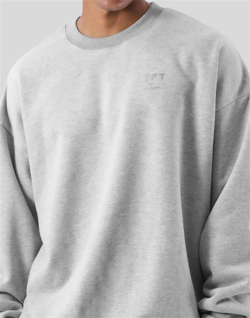 LYFT Classics Small LOGO Autumn Winter New O-neck Fleece Men Sweatshirt Loose Outdoor Sport Cotton Pullovers Multi Color Hoodies