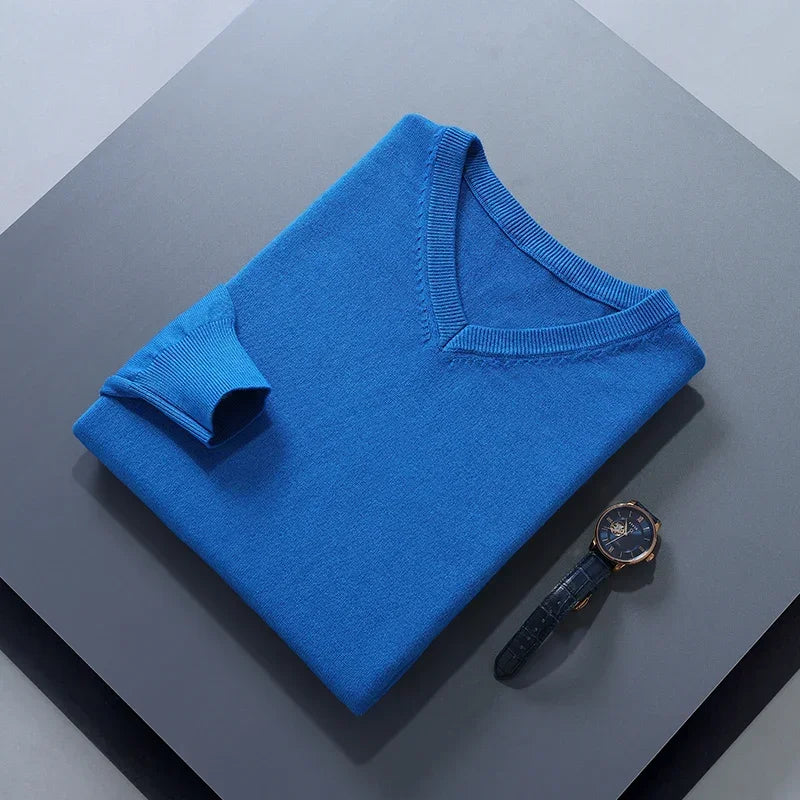 Men Cashmere Sweater Autumn Winter Soft Warm Jersey Jumper  Pull Homme Hiver Pullover V-Neck Knitted Sweaters