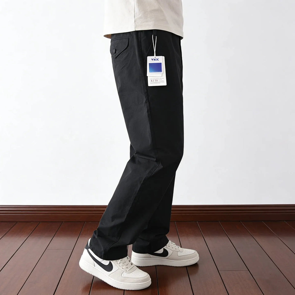 221# Summer New American Retro Thin Quick-drying Elastic Pants Men's Simple 97% Cotton Washed Commute Casual Straight Trousers