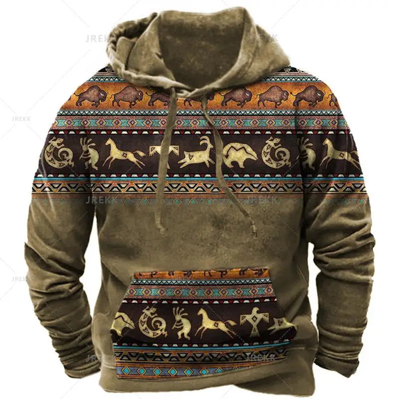Spring And Autumn Retro men's Sweatshirt Hoodie For Men Oversized men's Clothing Casual India Harajuku men's Hoodie Hoodie