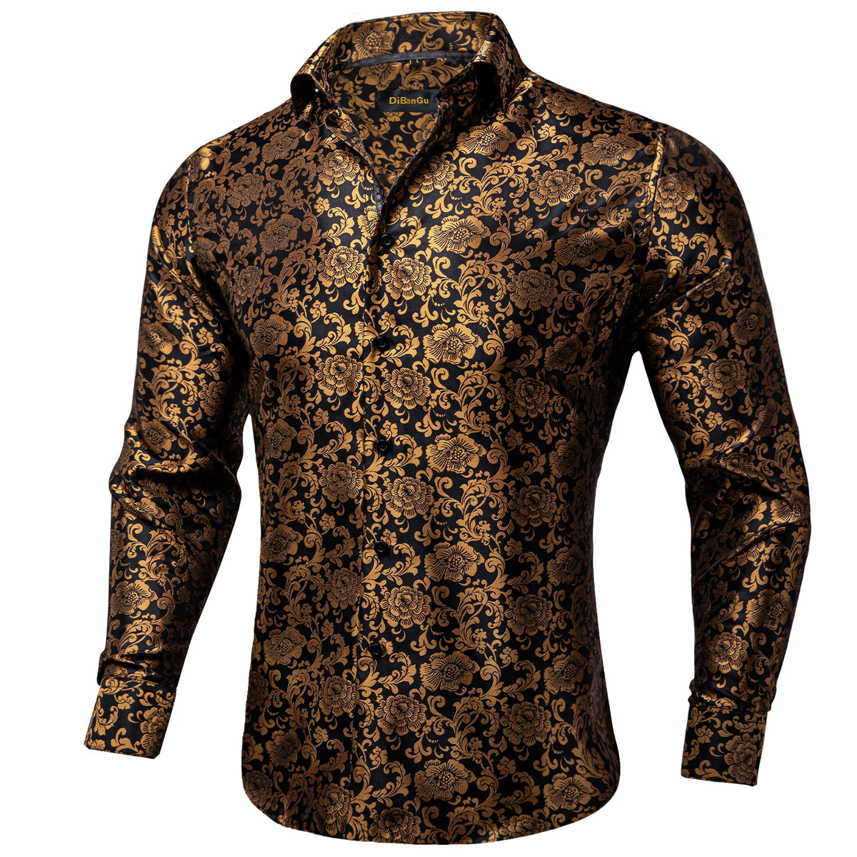 Brand New Men's Royal Blue Business Shirts Luxury Fashion Paisley Long Sleeve Turn-Down Collar Social Shirt Male Casual Blouse
