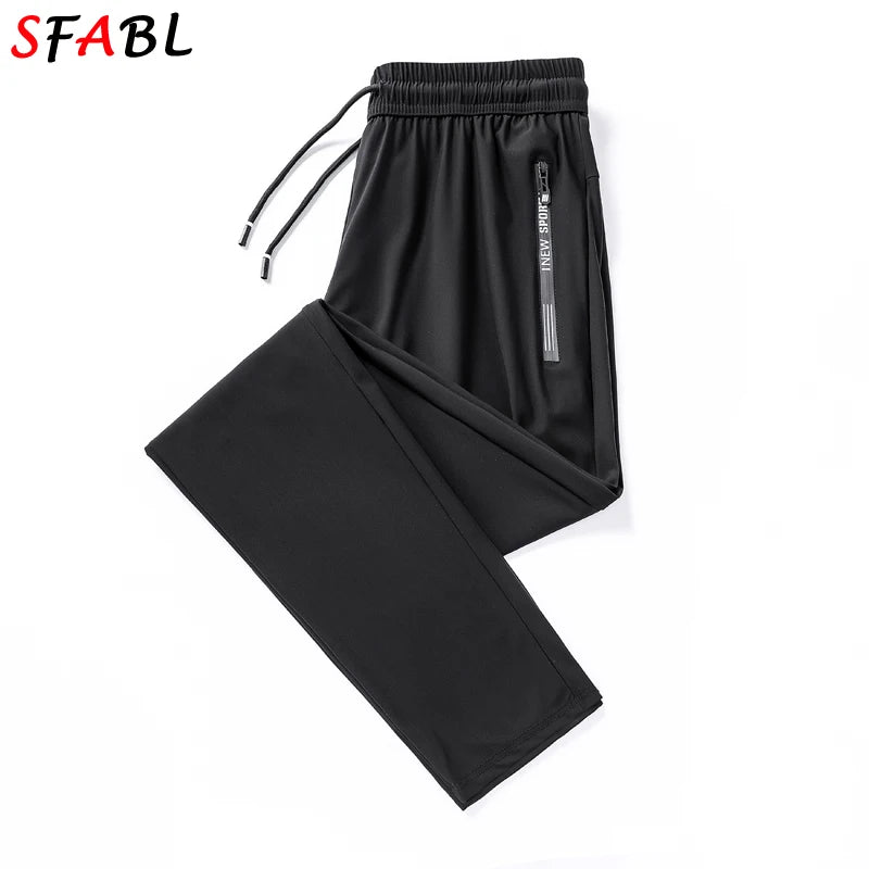 Summer Quick Dry Gym Fitness Men's Pants Breathable Running Jogging Sweatpants Trousers for Men Sports Pants Man Black Gray 3XL