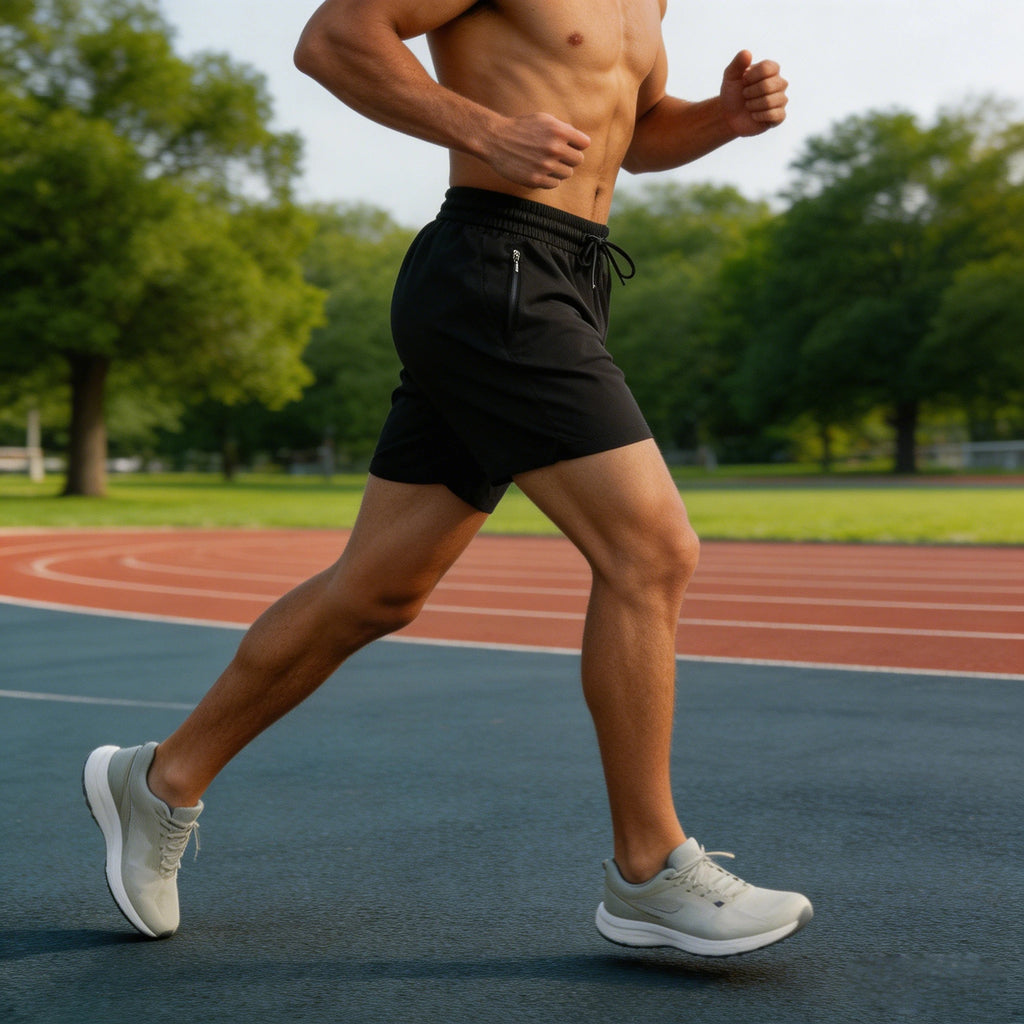 Men's Quick Dry Running Shorts with Drawstring and Zip Pockets - Ideal for Athletic Workouts and Gym Sessions Swim Trunks