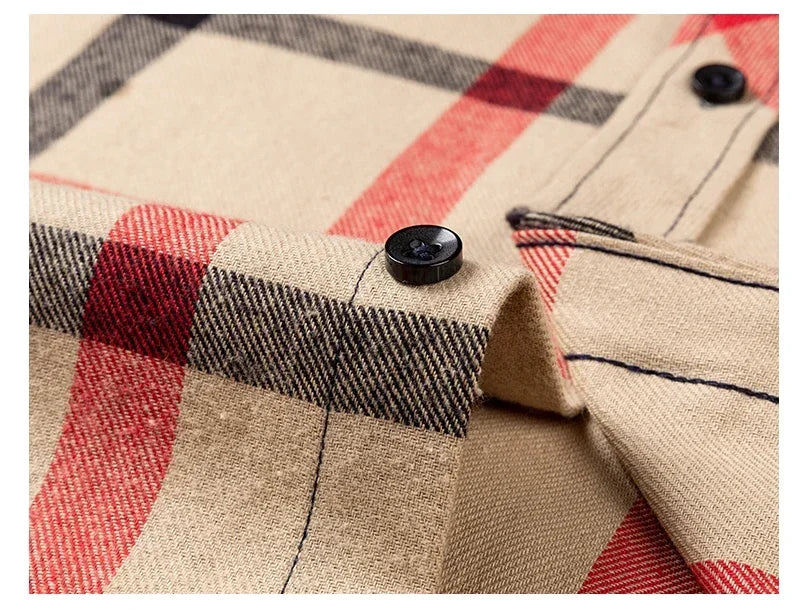 2024 Men  Regular Fit Soft Daily Casual Shirts Clothing Plus size Autumn Winter Fashion New Cotton Flannel Plaid Shirts