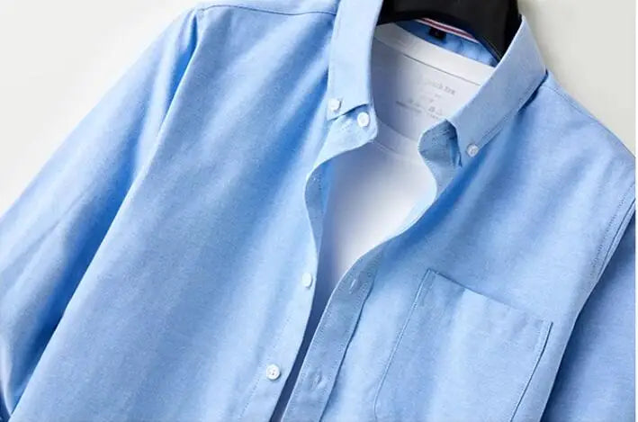 Button Down Collar Men's Long Sleeve Shirt, Single Breasted Shirts, Blue Black Gray Green Yellow Red Top Men Camisa M-5XL 6XL