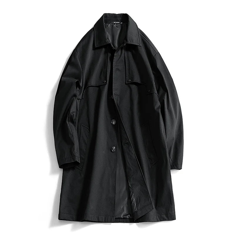 2025New Windbreaker Men's Autumn And Winter European Version Of The Long Plus Velvet Business Casual Coat Jacket Men Coat Luxury
