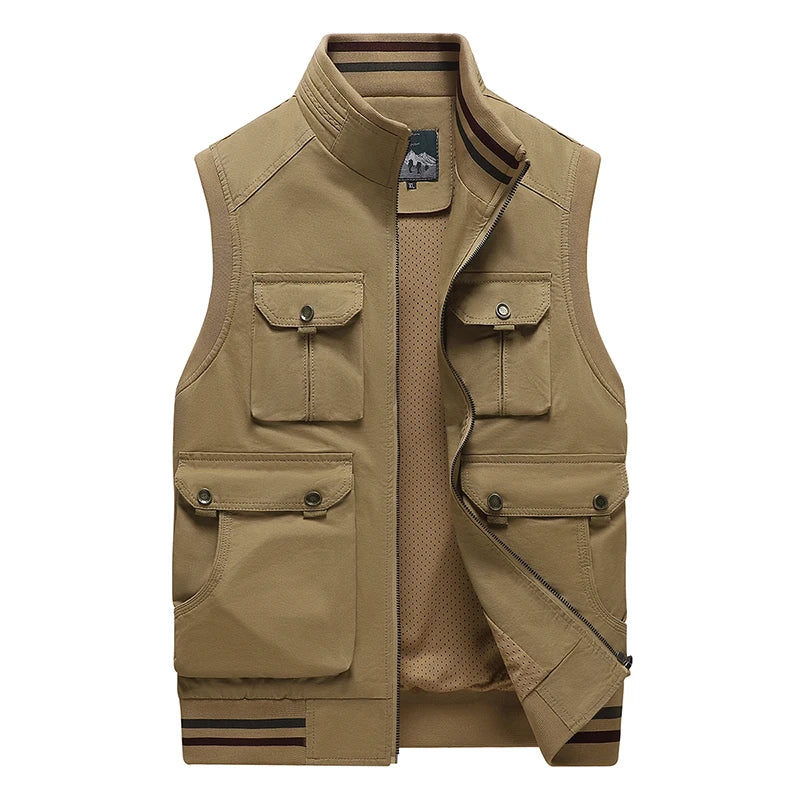 Winter Motorcyclist Mountaineering Men's Sleeveless Casual Coat Male Work Cargo Vest Men Photography Clothing Tactical Jackets