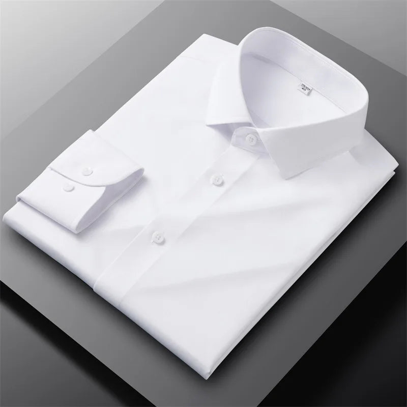 8XL Mens Shirts Long Sleeve Big Sizes Anti-wrinkle Business Men Shirt Long Sleeves Dress Shirts For Men Slim Fit Camisa Social