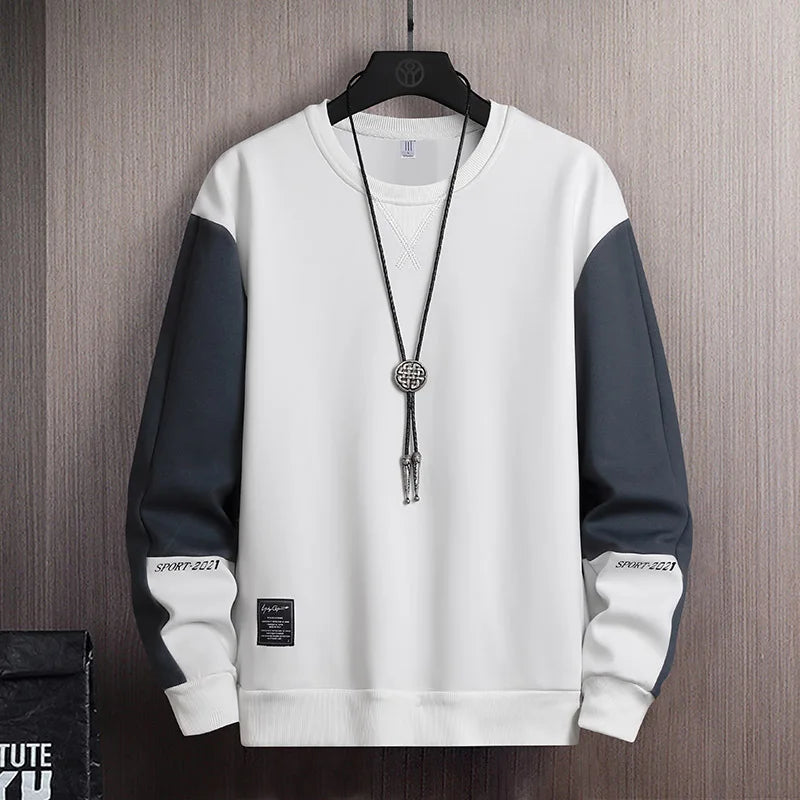 Men's 2025 Spring New Men's Sweatshirt Spring and Autumn Round Neck New Korean Loose Long Sleeve Base T-shirt