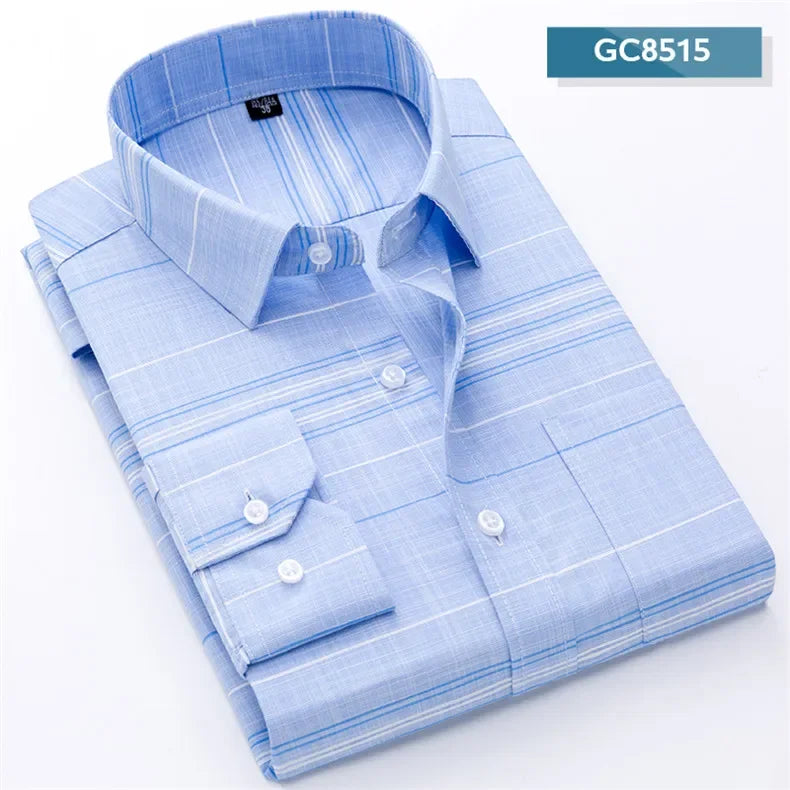 2024 Men's Printed Shirt Spring Long Sleeve Casual Daily Thin Soft Comfortable Business Slim Fit Button Down Dress  Shirts