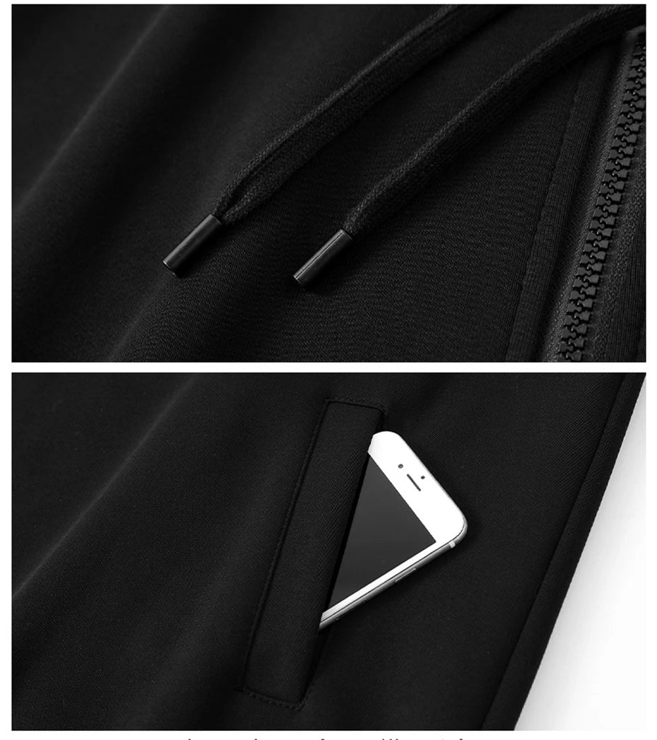 Solid Color Tracksuit Men 11XL Plus Size Suits Zippered Hoodie Sweatpants Sets Spring Autumn Jogger Pants Male Big Size 10XL