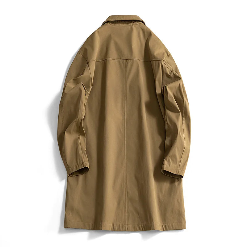 2025New Windbreaker Men's Autumn And Winter European Version Of The Long Plus Velvet Business Casual Coat Jacket Men Coat Luxury