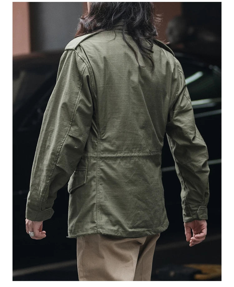 Rugged Bronson 1969 M65 Blended Satin Field Jacket M-65 Olive Green Jacket M51 Tactical Coat