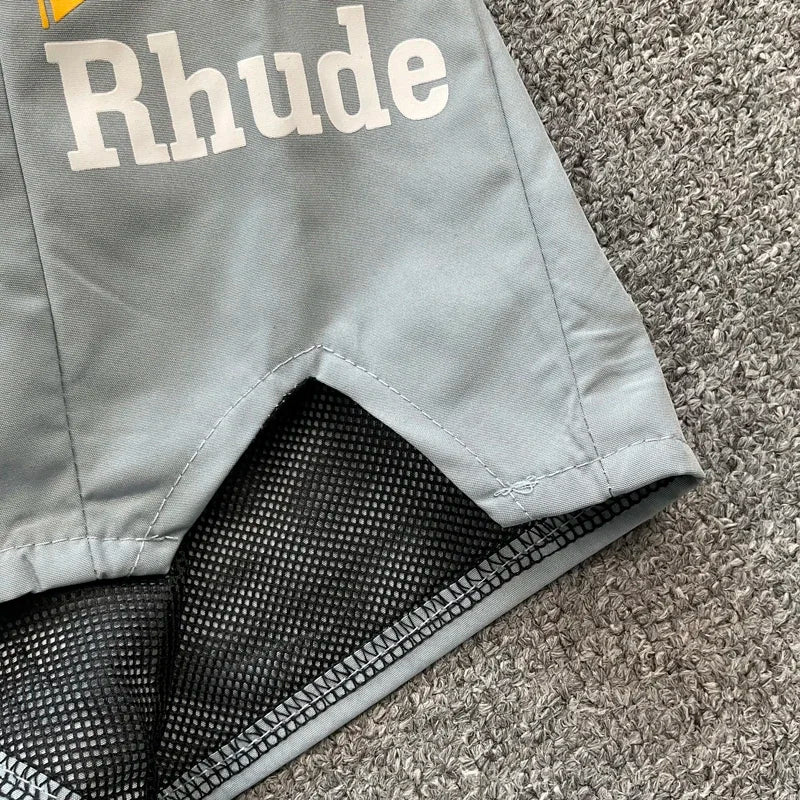 American Style Trendy Rhude Casual Shorts Loose Breathable Multi-color Mesh Beach Sports Shorts