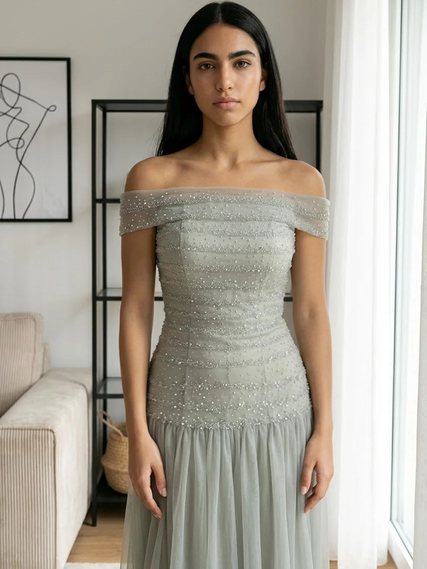Customized Off Shoulder Sleeveless Women Evening Dresses Minimalist Prom Gowns Formal Occasion Vestido Para Bodas Mujer Invitada