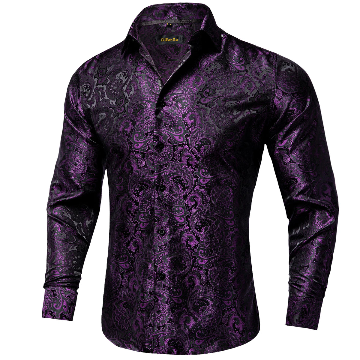 Brand New Men's Royal Blue Business Shirts Luxury Fashion Paisley Long Sleeve Turn-Down Collar Social Shirt Male Casual Blouse