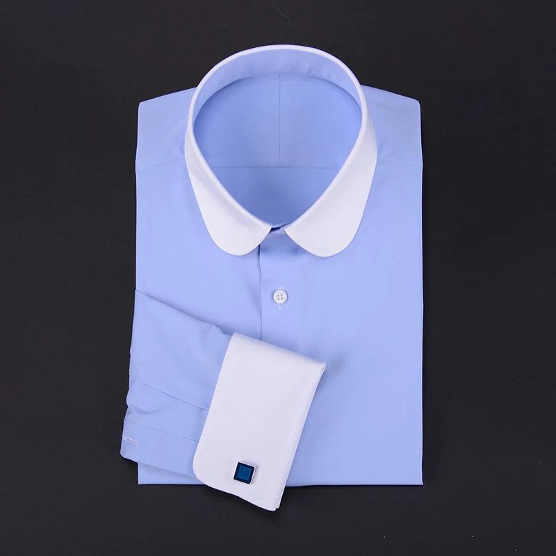 Wholesale men's British vintage shirt French cufflinks mens shirts long sleeve