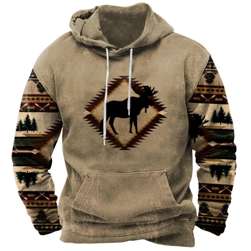 Spring And Autumn Retro men's Sweatshirt Hoodie For Men Oversized men's Clothing Casual India Harajuku men's Hoodie Hoodie